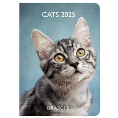 Abbildung von DRAEGER PARIS Pocket Agenda 2025 Cats 11,5 x 16 cm Grid from January to December Hard cover with bookmark Written in 7 languages 1 week on 2 pages FSC® certified paper