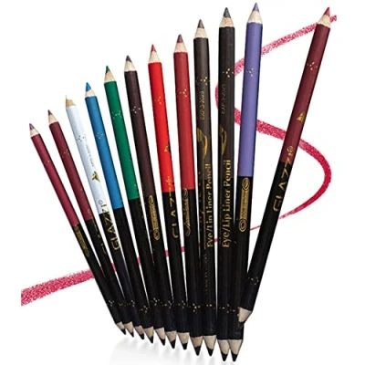 Abbildung von 12 Farben Wasserdichte Eyeliner Pencil Lidstrich Augen Liner Stift Lip Lippenkonturenstift Wasserfest Multifunktionale Kosmetik Makeup Set