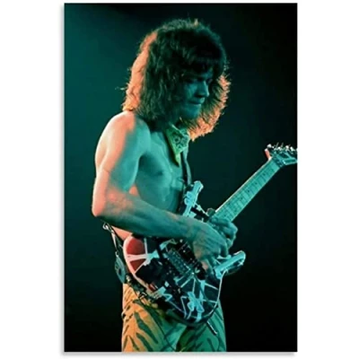 Abbildung von LBMED Leinwand Malerei Bild Legendärer Gitarrist Eddie Van Halen (8) für Wohnzimmerdekoration Poster Wandkunst Bilder Und Drucke 23.6&quot;x35.4&quot;(60x90cm) Kein Rahmen