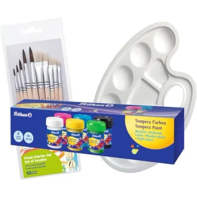 Abbildung von Pelikan Temperafarben Set, 6 Grundfarben à 25ml