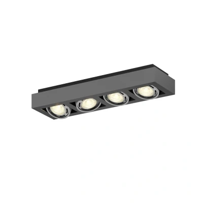 Abbildung von Arcchio Deckenleuchte Ronka, dimmbar, Leuchtmittel nicht inklusive, Modern, Aluminium, Metall, dunkelgrau, 4 flammig, GU10,