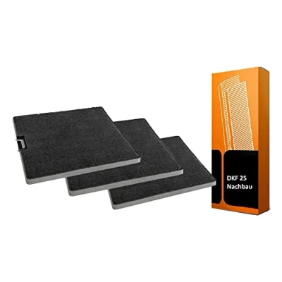 Abbildung von KF3TEC® Aktivkohlefilter Set (3 Filter) für Miele DKF 25 1