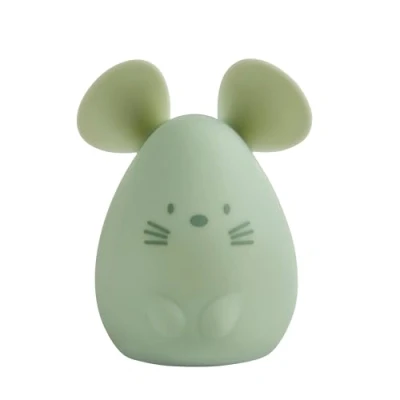 Abbildung von Nattou LED Nachtlicht Maus aus Silikon, 2 Helligkeits Stufen, BPA frei, 12 cm, Vegan, Silicon, Grün