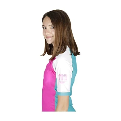 Abbildung von Mares Seaside Rashguard Shield Youth, UPF 50, schützendes Kurzarmhemd für Jugendliche zwischen 8 und 13 Jahren, Magenta, L