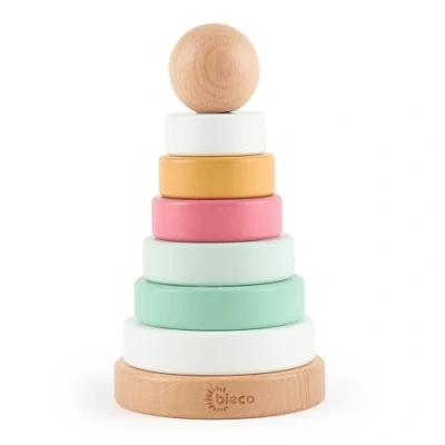 Abbildung von Bieco Stapelturm Baby Berry nachhaltiges Holz FSC® 19 cm Steckspiel ab 1 Jahr Stapelringe Holzturm Holzspielzeug