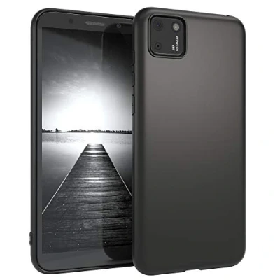 Abbildung von EAZY CASE Handyhülle Silikon mit Kameraschutz kompatibel Huawei Y5P in Schwarz Matt, Ultra dünn, Slimcover, Silikonhülle, Hülle, Softcase, Backcover
