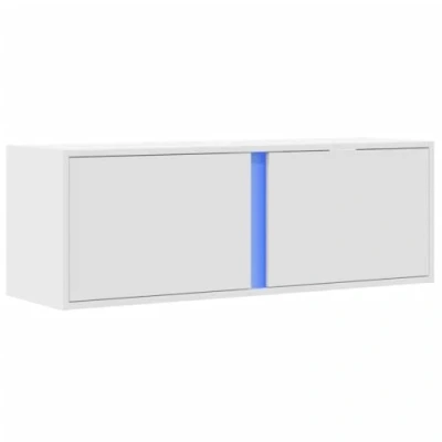 Abbildung von vidaXL TV Wandschrank, Schrank Lowboard mit LED Beleuchtung, Hängeschrank Fernsehschrank für Wohnzimmer, Fernsehtisch Board Hängend, Weiß