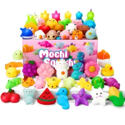 Abbildung von JOYIN Mochi Squishy Toys Set, Random 25 Pack Mini Mitgebsel Kindergeburtstag für Kinder, Kawaii Squishies Stress Relief Spielzeug, Kleine Geschenke Party Dekoration