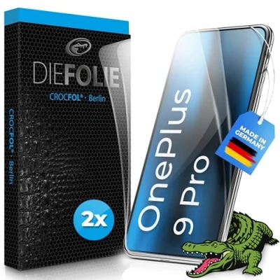 Abbildung von Crocfol Schutzfolie vom Testsieger [2 St.] kompatibel mit OnePlus 9 Pro selbstheilende Premium 5D Langzeit Panzerfolie (Case Friendly)