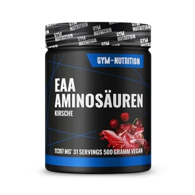 Abbildung von PREMIUM EAA Pulver hochdosiert I Alle 8 essentielle Aminosäuren EAAs Komplex Vegan Reich an BCAA (Kirsche)