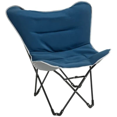 Abbildung von Outsunny Campingstuhl tragbar klappbar Gartensessel Regiestuhl für Outdoor Blau