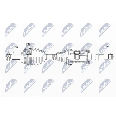 Abbildung von NTY NPW BM 145 Antriebswelle Vorderachse rechts 890 BMW: 3 Limousine, Touring, Coupe