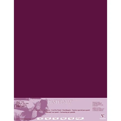 Abbildung von Clairefontaine 96163C Packung (mit 5 Zeichenbögen Pastelmat, 70 x 100 cm, 360 g, ideal für Trockentechniken und Pastell) weinrot