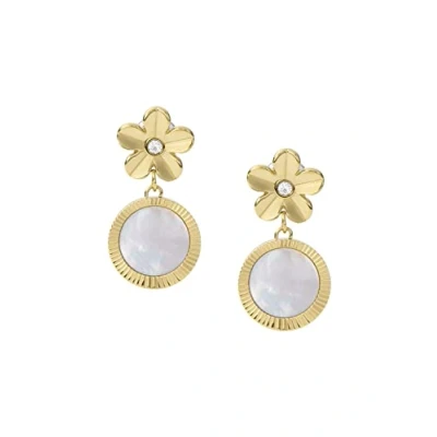 Abbildung von Fossil Ohrringe Für Frauen Val, Länge: 18mm, Breite: 10mm Gold Edelstahl Ohrringe, JF04021710