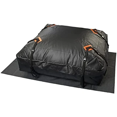 Abbildung von Lescars Dachtasche Auto: wasserdichte aus reißfester PVC Plane mit Matte, 425 Liter (Dachbox, Dachkoffer, Dachgepäckträger)