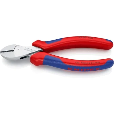 Abbildung von Knipex X Cut, Diagonale Zange, Chrom Vanadium Stahl, Kunststoff, Blau, Rot, 160 mm, 175 g