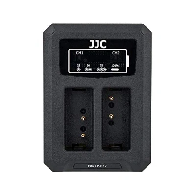 Abbildung von JJC USB Dual Ladegerät Akkulader für for Canon EOS RP M3 M5 M6II M6 77D 750D 760D 800D 850D 250D 200DII 200D Kameras LP E17 Akku