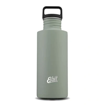 Abbildung von Esbit Trinkflasche Sculptor Edelstahl mit praktischem Loop Verschluss 750 ml in Grau