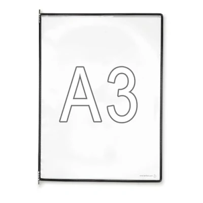 Abbildung von Tarifold Sichttafel A3 schwarz 10 Stück mit 5 Aufsteckreitern 50mm