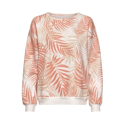 Abbildung von LASCANA Sweater &quot; Loungeshirt&quot;, mit Allover Blätterdruck, Loungewear