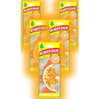 Abbildung von Wunder Baum Autoduft Lufterfrischer Duftbaum Düfte 5 Stück + Stift light tribe (Orange Juice)