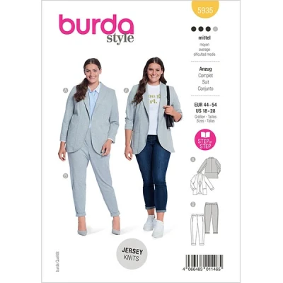 Abbildung von Plus Size Anzug Burda 5935 44 54
