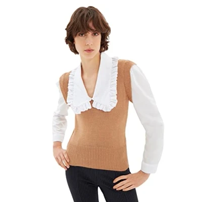 Abbildung von Trendyol Damen Camel Woven Garnish Knitwear Sweater, Camel, M EU