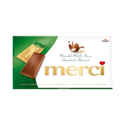 Abbildung von merci Tafelschokolade Mandel Milch Nuss 1 x 100g Feinste Täfelchen aus Edel Vollmilchschokolade mit Haselnuss und Mandelstückchen