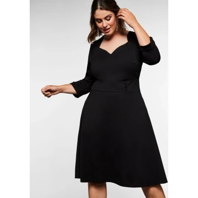 Abbildung von Sheego Jerseykleid, Damen, Größe: 40, Schwarz