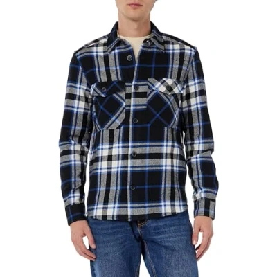 Abbildung von ONLY &amp; SONS Herren ONSMILO Life OVR Check LS Shirt NOOS Langarmhemd, Black, Large