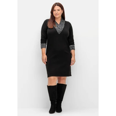 Abbildung von Sheego Strickkleid, Damen, Größe: 44, Schwarz