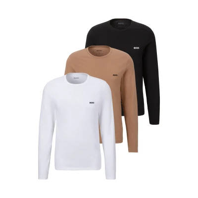 Abbildung von BOSS Classic 3 PACK Unterhemd/shirt, Herren, Größe: Small, White/black/sand
