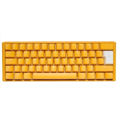 Abbildung von Ducky One 3 Yellow Mechanische Gaming Tastatur Deutsches Layout im Mini Format (60% Keyboard) mit Cherry MX Silent Red Switches, Hot Swap fähig (Kailh Sockeln) und RGB Beleuchtung