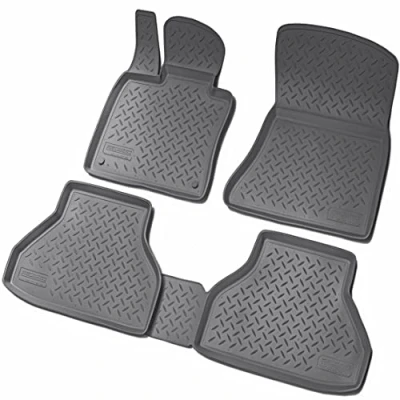 Abbildung von RECAMBO F 0440 Fußmattensatz Gummi vorne und hinten 4 schwarz Maßgefertigt BMW: X5