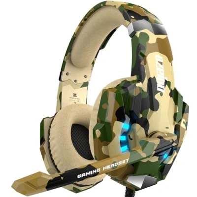 Abbildung von Ozeino Gaming Headset für PC Ps4 Ps5 3D Surround Sound mit Mikrofon Kopfhörer Kabel und Led Licht