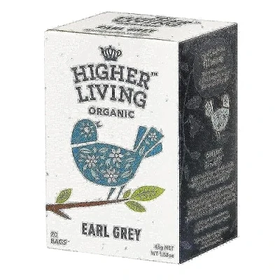 Abbildung von Higher Living Earl Grey Bio Schwarztee, 20 Teebeutel, 1er Pack (1 x 45 g)