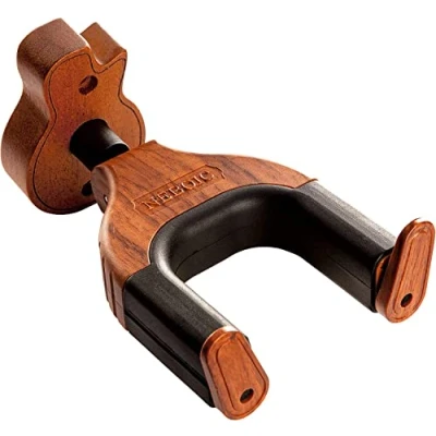 Abbildung von Neboic Gitarren Wandhalterung Auto Lock Gitarrenwandhalter Gitarrenhalter für Die Wand Massives Mahagoni Holz alle Gitarren, klassische Gitarre, Bassgitarren, Violinen, E Gitarre