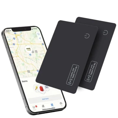 Abbildung von Reyke Dünne Geldbörsen Tracker Karte, wiederaufladbarer Geldbörsenfinder, kompatibel mit Apple Find My (nur iOS), Gegenstandsortierer für Gepäckanhänger, Handys, Reisepässe