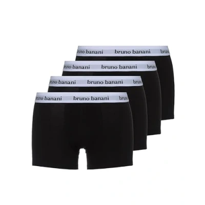 Abbildung von bruno banani Herren Shorts Snazzy Moderne Boxershorts mit Logo Bund, atmungsaktive und langlebige Baumwolle, Memory Effekt, ohne Eingriff, eng anliegend, Größe S XXL (4 Stück) schwarz,