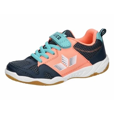 Abbildung von Lico Jungen Unisex Kinder Sport VS Hallenturnschuhe, Marine/Lachs/Türkis, 30 EU