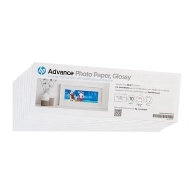 Abbildung von HP Advanced Fotopapier glänzend, 29,5 kg, 4 x 12 Zoll (101 305 mm), 10 Blatt