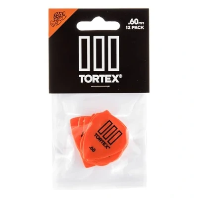 Abbildung von Dunlop Tortex T3 Gitarrenplektrum / Picks mit scharfer Spitze 12 Stück .60mm