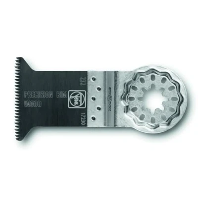 Abbildung von FEIN E Cut Precision Sägeblatt, Ve. 1 St., Breite 50 mm, Länge Aufnahme Starlock, Bi Metall mit doppelreihige Japan Verzahnung für alle Holzwerkstoffe, Gipskarton und weiche Kunststoffe