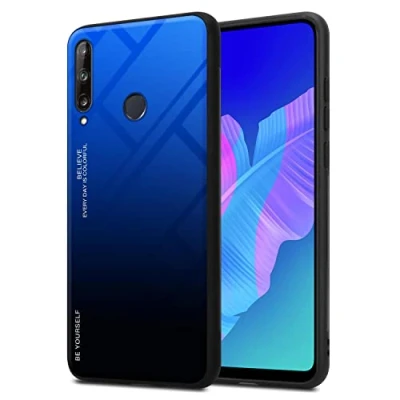 Abbildung von Cadorabo Hülle kompatibel mit Huawei P40 LITE E Schutzhülle TPU Silikon Case Glas Slim Kratzfest Weiche Gummi Rundumschutz für in Schwarz