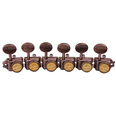 Abbildung von Guyker Vintage Guitar Lock String Tuners (6 for Right Handed) Locking Tuning Key Pegs Machine Heads Replacement Parts ST TL Style Electric, Folk or Acoustic Guitars Antique Bronze