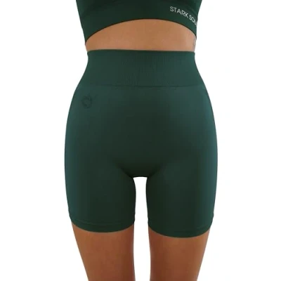 Abbildung von STARK SOUL® Kurze Sport Leggings Damen, Seamless, Opaque, Fitnessshort, Farbe: Petrol, Größen: S