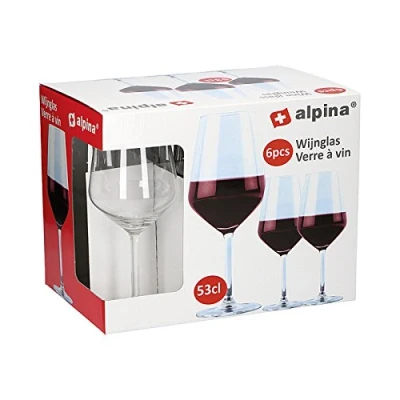 Abbildung von alpina Weingläser Rotwein Set 6 Teilig Weinglas 53cl Spülmaschinenfeste Rotweingläser Wein Geschenk für Glas