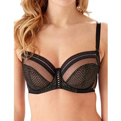 Abbildung von Gossard Damen Condradiction Balconette BH, Durchsichtig, schwarz/Silber, 85B