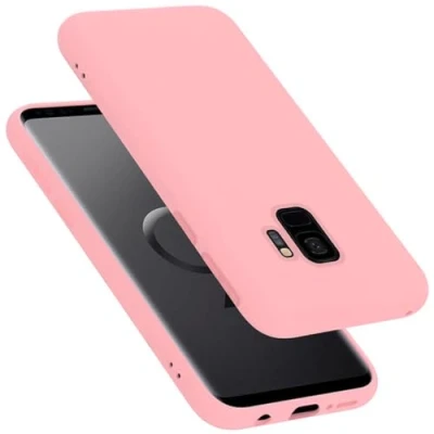 Abbildung von Cadorabo Hülle kompatibel mit Samsung Galaxy S9 Silikon Handyhülle für Case aus flüssigem Kratzfeste und stoßfeste dünne TPU Schutzhülle Liquid PINK