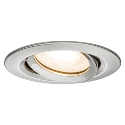 Abbildung von Paulmann 92900 Nova Plus LED Einbauleuchte IP65 rund schwenkbar 3x7W dimmbar Einbaustrahler GU10 Eisen gebürstet Spot Basisset 3er Set Einbaulampe 2700K